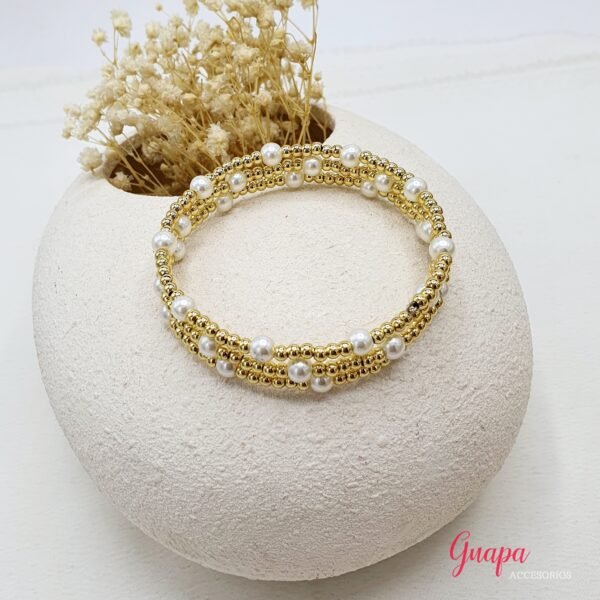 Gargantilla Goldfilled Cruz & Perlas