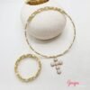 Gargantilla Goldfilled Cruz & Perlas