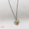 Cadena Acero Corazón Gold & Silver
