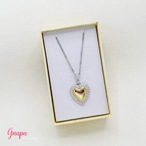 Cadena Acero Corazón Gold & Silver