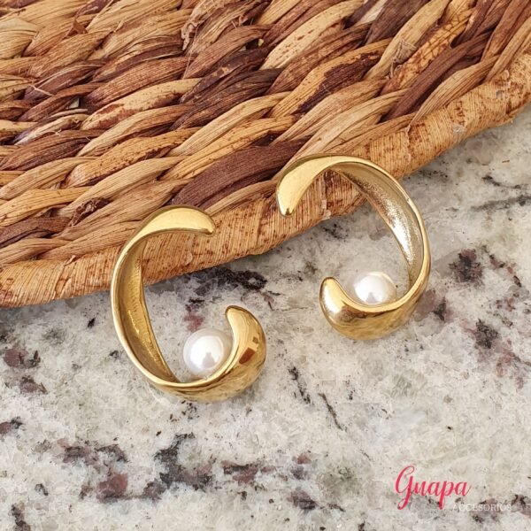 Aretes Acero Perla