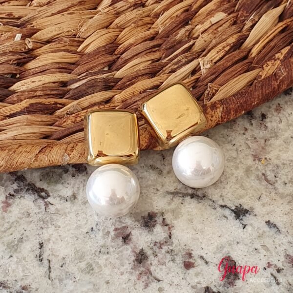 Aretes Acero Perla