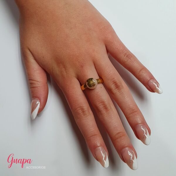 Anillo Acero Osito & Perla