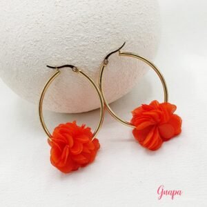 Argollas Acero & Flor