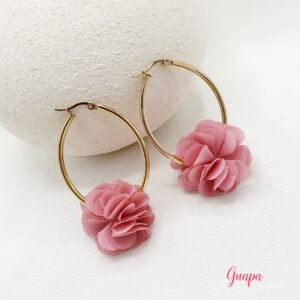 Argollas Acero & Flor