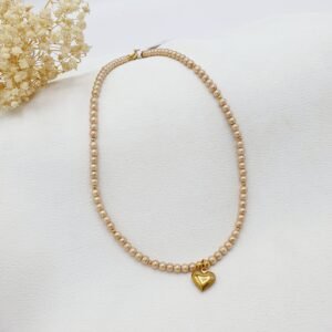 Collar Goldfilled Perlas & Corazón