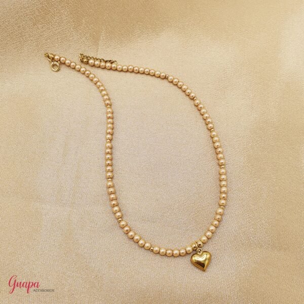Collar Goldfilled Perlas & Corazón