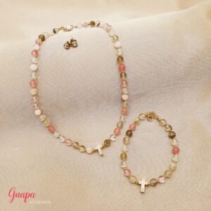 Juego Goldfilled Cruz Collar & Manilla
