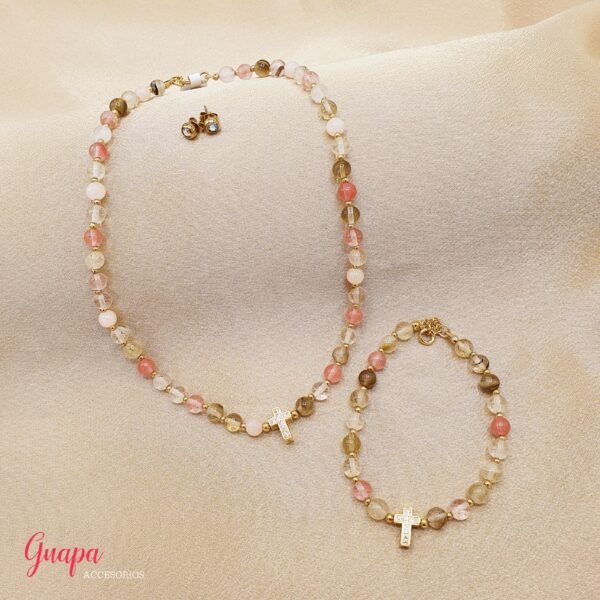 Juego Goldfilled Cruz Collar & Manilla