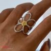 Anillo Acero Ajustable Flor
