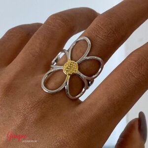 Photo_1760466928846 Anillo Acero Ajustable Flor