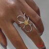 Anillo Acero Ajustable Flor