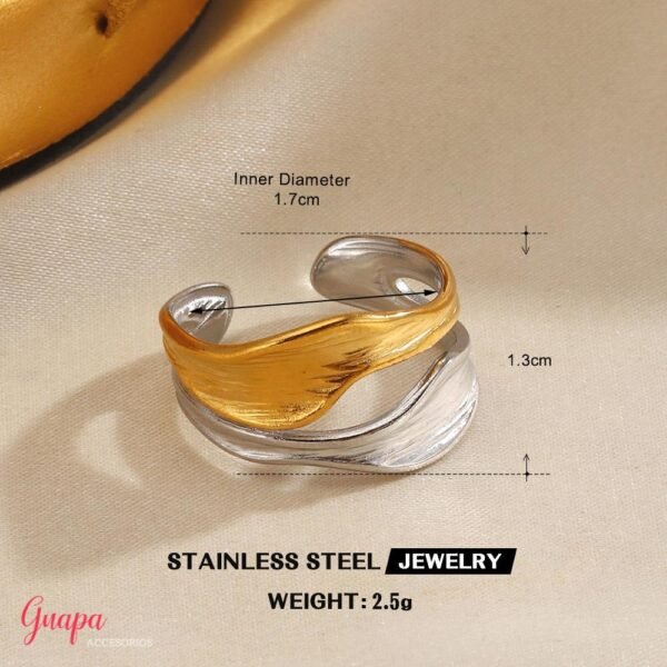 Anillo Acero Ajustable Gold & Silver