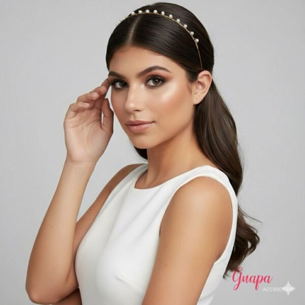 Photo_1762529180985 Diadema Bronce Con Baño de Oro Perlas