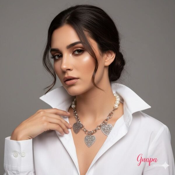Collar Acero & Perlas