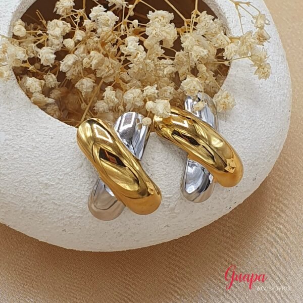 Aretes Acero Gold & Silver