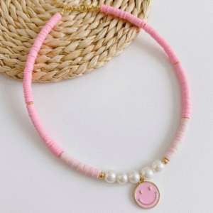 Collar Rubber Beads Carita Feliz