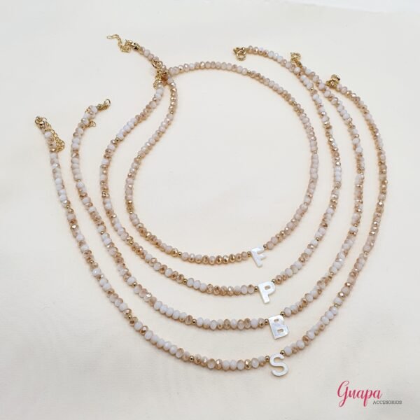 Gargantilla Goldfilled, Cristales & Dije Nácar