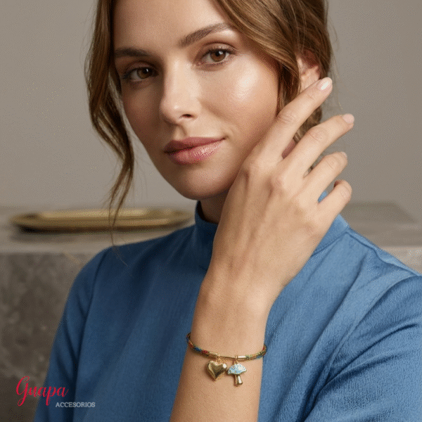 Manilla Goldfilled Corazón & Hongo