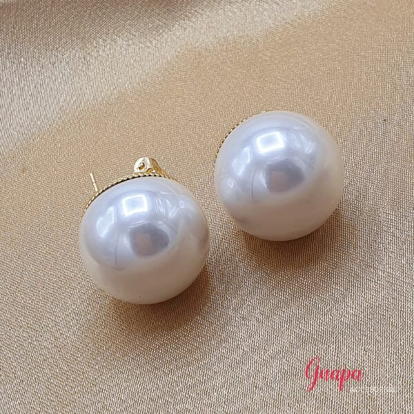 Aretes Goldfilled Botón Perla