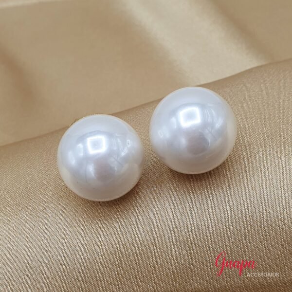 Aretes Goldfilled Botón Perla