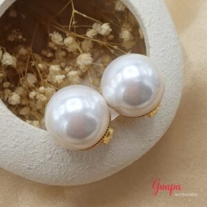 Aretes Goldfilled Botón Perla