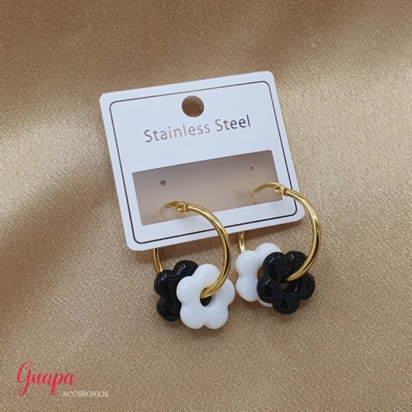 Argollas Acero Set Cerámica