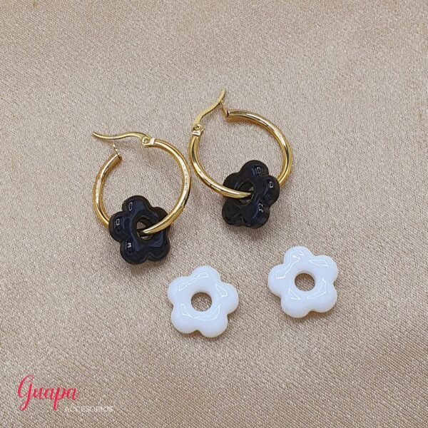 Argollas Acero Set Cerámica