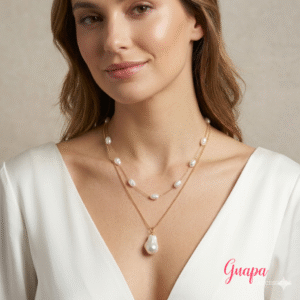 Cadena Goldfilled 2 en 1 Perlas