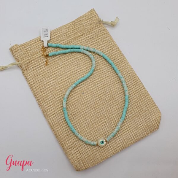 Collar Rubber Beads Ojo Turco