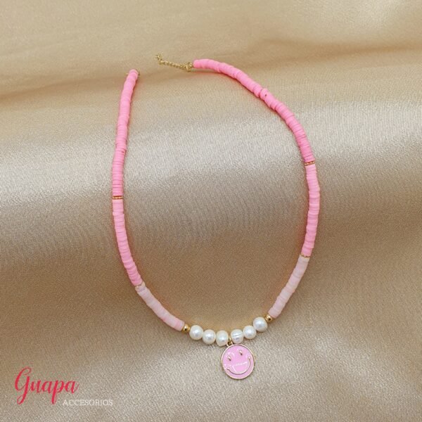 Collar Rubber Beads Carita Feliz