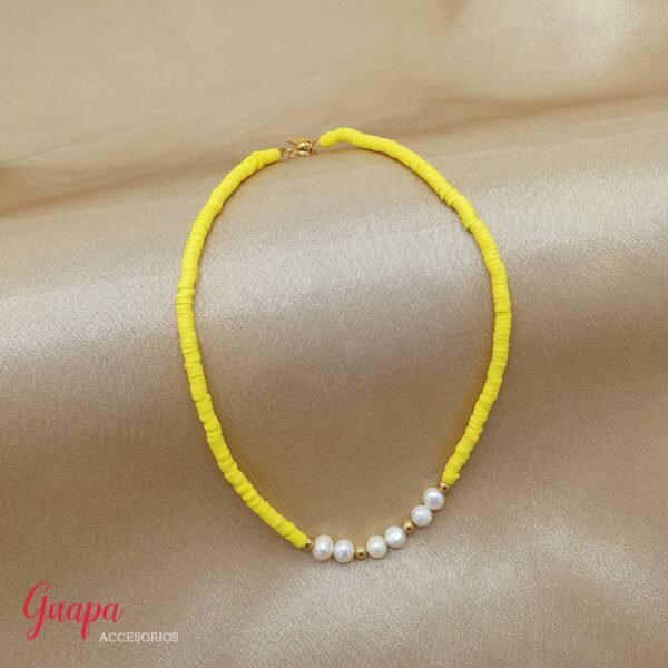 Collar Rubber Beads & Perlas de Río