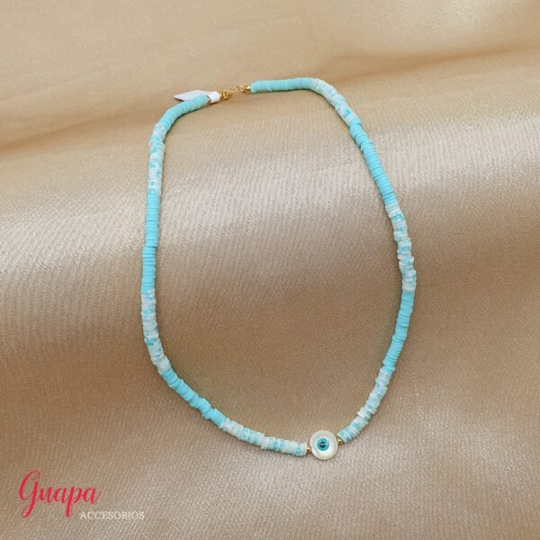 Collar Rubber Beads Ojo Turco