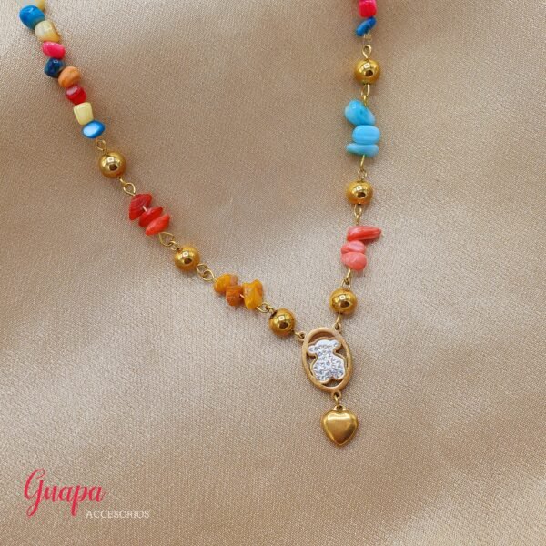 Collar Acero Osito Multicolor