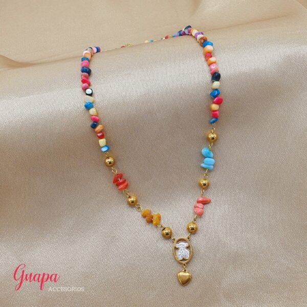 Collar Acero Osito Multicolor