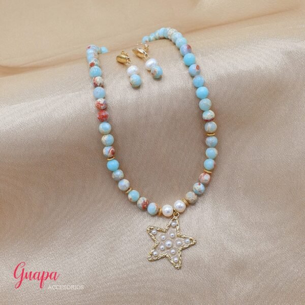 Juego Goldfilled Jaspe Aquarela