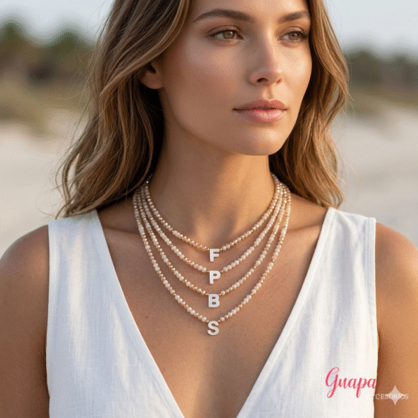 Gargantilla Goldfilled, Cristales & Dije Nácar