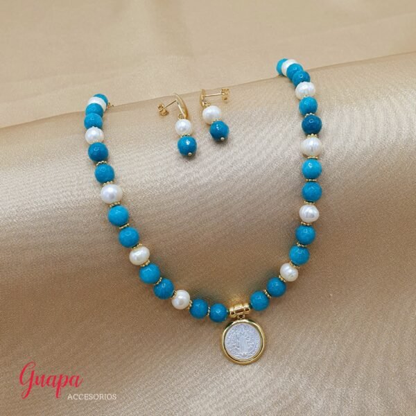 Juego Goldfilled San Benito & Howlita Turquesa