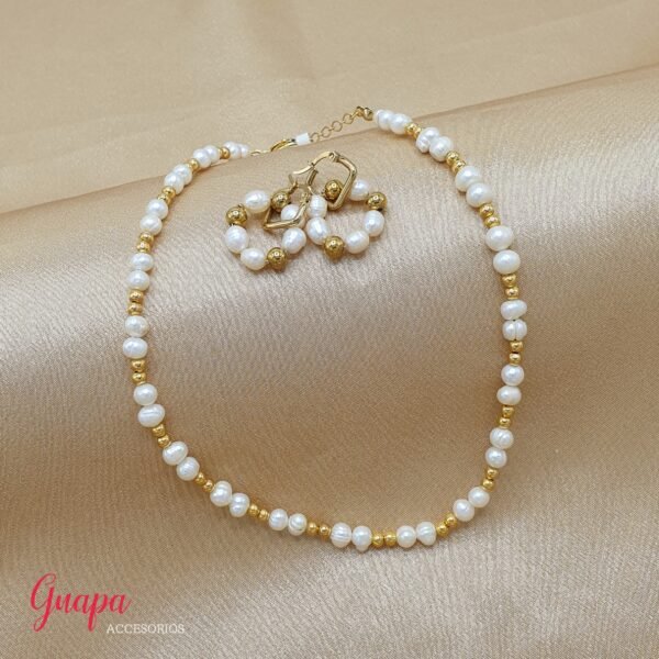 Juego Goldfilled & Perlas de Río