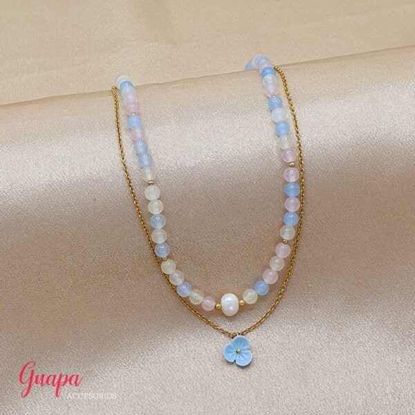 Collar Goldfilled Agata Multicolor