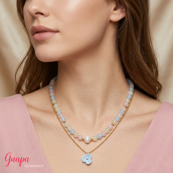 Collar Goldfilled Agata Multicolor