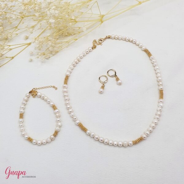 Juego Goldfilled & Perlas de Río