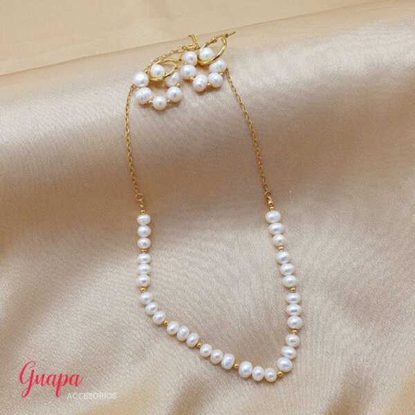 Juego Goldfilled & Perlas de Río