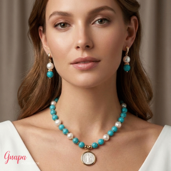 Juego Goldfilled San Benito & Howlita Turquesa