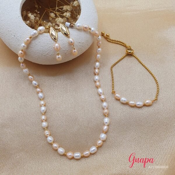 Juego Goldfilled & Perlas de Río