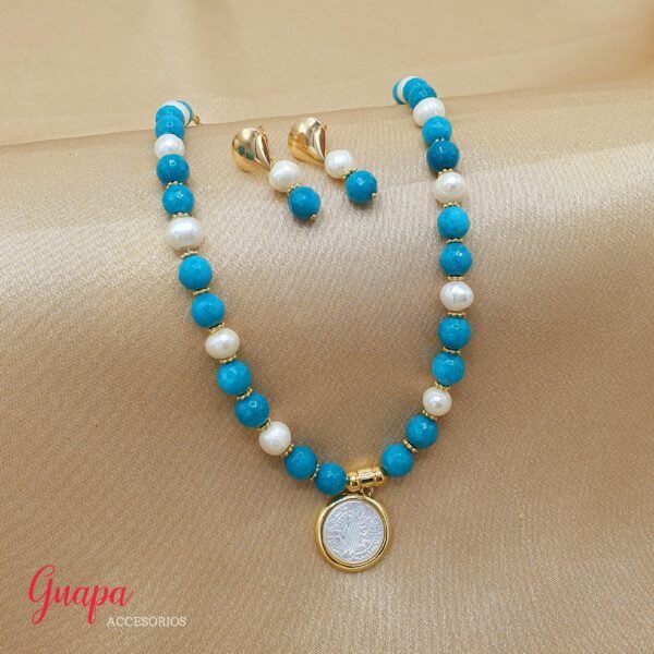 Juego Goldfilled San Benito & Howlita Turquesa