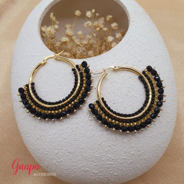 Argollas Acero Tejidas