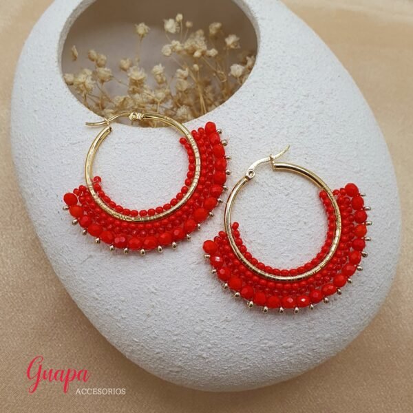 Argollas Acero Tejidas