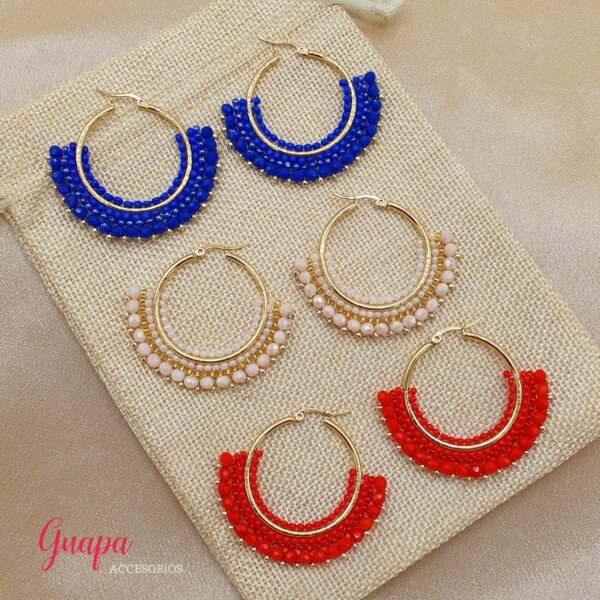 Argollas Acero Tejidas