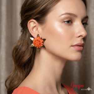 Aretes Flor Bronce Tejidos